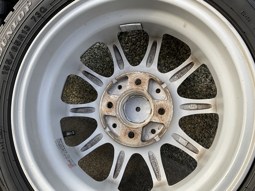 中古・155/65R-13アルミホイール付スタッドレスタイヤ4本セット！