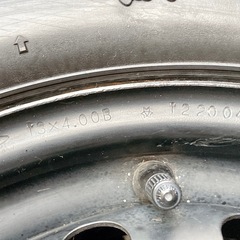 ジャンク 155/65R13 古いスタッドレス 4本  鉄ホイール付き ダイハツ 鈴木 軽自動車 の画像