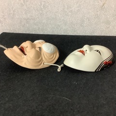 能面　翁　増女　民芸品　土産品　ミニサイズ　狂言　ミニチュア　お面　縁起物の画像
