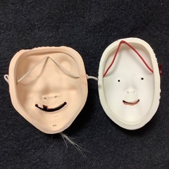 能面　翁　増女　民芸品　土産品　ミニサイズ　狂言　ミニチュア　お面　縁起物の画像