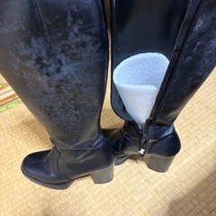 【代理出品】革製品　厚底ロングブーツ　24センチの画像