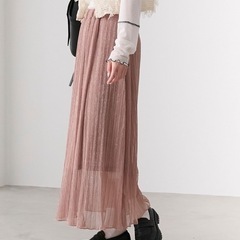 レディース　ロングスカート　新品　ベージュ系 フリーサイズの画像