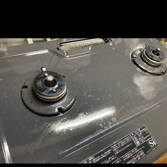 ガスコンロ 2バーナー グレー　LPガス　プロパンガス　IC-S87-R 右火力強の画像