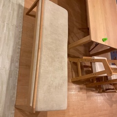 ベンチチェア　ダイニングチェア　ベンチ　ナチュラルカラーの画像