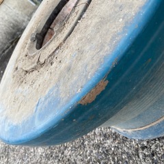 青色 練炭火鉢　昭和レトロ　古民具の画像