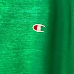 チャンピオン　Tシャツ　グリーン　Lサイズ　無地の画像