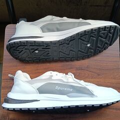 新品 27cm メンズ スニーカー ホワイト 厚底 シューズ 普段着 識別番号:【N543-S】の画像