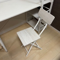 🌿【美品】棚付きデスク＆ チェアセット✨勉強机・ワークデスクにの画像