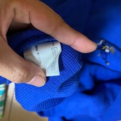 カシミヤ100% ブルー セーター　サイズLの画像