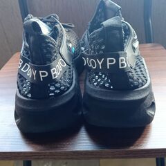 新品 25cm メンズ スニーカー ブラック 厚底 男女兼用 シューズ 識別番号:【N544-S】の画像