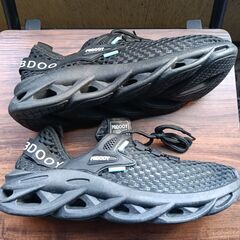 新品 25cm メンズ スニーカー ブラック 厚底 男女兼用 シューズ 識別番号:【N544-S】の画像