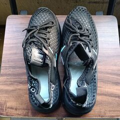 新品 25cm メンズ スニーカー ブラック 厚底 男女兼用 シューズ 識別番号:【N544-S】の画像