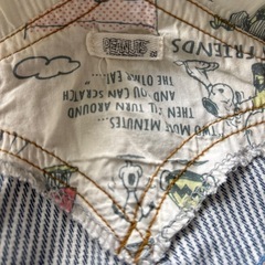 サイズ100 SNOOPYラングラーwranglerオーバーオール ストライプ スヌーピーの画像