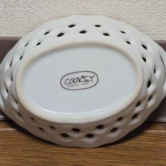 COOKEY 小物入れ 透かし掘り 陶器 金縁 花柄 うつわ インテリア 昭和の画像