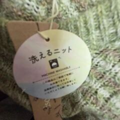 【新品】洗えるニット　グリーン　Mの画像