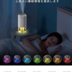 新❤️小型 卓上超音波加湿器 抗菌鋼板&デジタル残量表　Type-C充電式　オレンジ色の画像