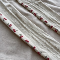 タイツ オフホワイト チェリー柄 95-115cmの画像