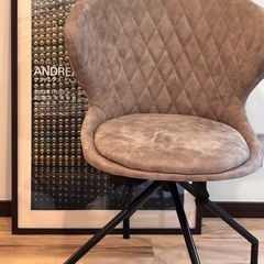 【横浜引取限定】ダイニングチェア ダイヤモンドキルティング グレー/ブラウン
の画像