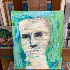 油絵　（故・坪じい、田無２中・４中の名物教師）　小さい作品　No,2の画像