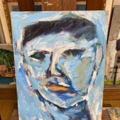 油絵　（故・坪じい、田無２中・４中の名物教師）　小さい作品　No,2の画像