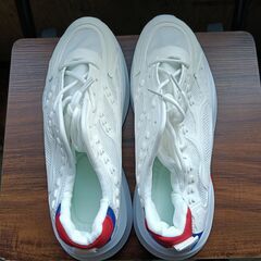 新品 27cm メンズ スニーカー ホワイト 厚底 シューズ 普段着 識別番号:【N549-S】の画像