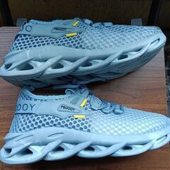 新品 26cm メンズ スニーカー ブルー 厚底 シューズ 普段着 識別番号:【N550-S】の画像