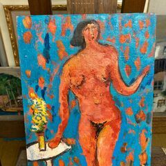 油絵　（故・坪じい、田無２中・４中の名物教師）　小さい作品　No.3の画像