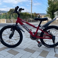 【安全・安定】d-bike 18インチ 赤 子供用自転車／太めタイヤで転びにくい✨の画像