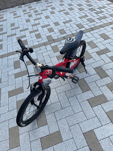 【安全・安定】d-bike 18インチ 赤 子供用自転車／太めタイヤで転びにくい✨