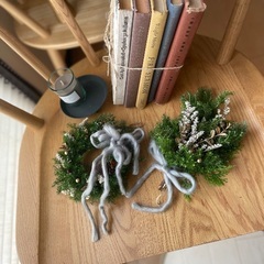 1000円クリスマススワッグ&リースセット　ドライフラワーの画像