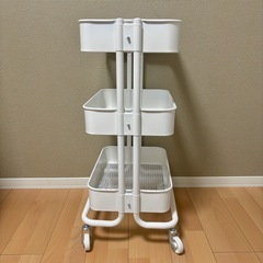 【美品】IKEA ロースコグ イケア 　ワゴン ホワイト トロリの画像