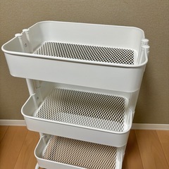 【美品】IKEA ロースコグ イケア 　ワゴン ホワイト トロリの画像