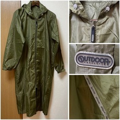 男女兼用　アウトドア　レインコート　カーキ　訳あり　定価3828円の画像