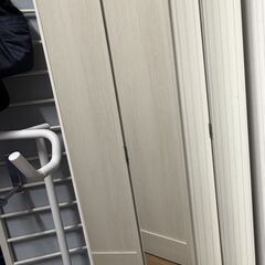 全身スタンドミラー、観音開き三面鏡、全身姿見、スリム三面鏡の画像