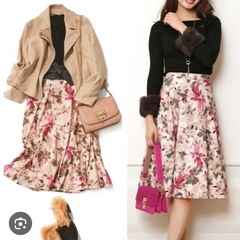 JUSGLITTYのオータムフラワースカートです☺️の画像