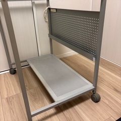 机 ガラス天板 コンセント キャスターの画像