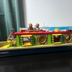 【超レア】シルバニアファミリー エポック社　カナルボート　遊覧船 海外版　箱、取説、おまけにレアなビーバー人形(廃盤　当時品)付きの画像