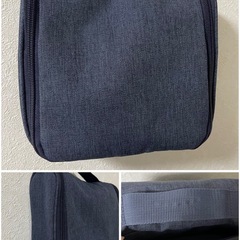 無印良品　ポリエステル吊るして使える洗面用具ケース 黒約16x19x6cm とにかく便利！の画像