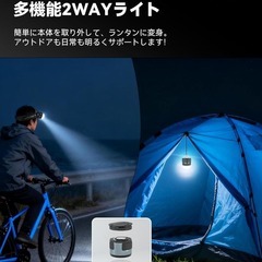 【新品】ヘッドライト 充電式 キャンプ ランタン 高輝度 磁石付き 19種点灯モードの画像