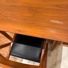 天然木　折りたたみ机と椅子のセットの画像