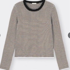 ストライプ長袖ニットトップス GUの画像