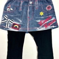 ミニーマウス デニム風スカッツ サイズ80の画像