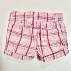 ROXY ピンク チェック柄 ショートパンツ 80の画像