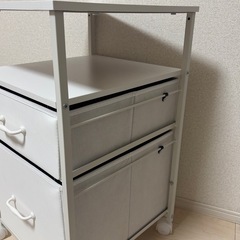 収納ワゴン 2段 ホワイトの画像