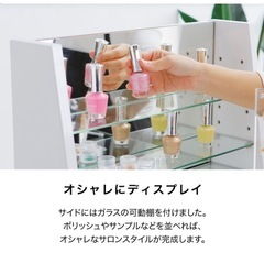 LOWYA  ロウヤ　　ネイルデスク　ガラスディスプレイ棚付き　ネイルテーブルの画像