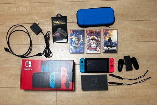 【取引先決定】Nintendo Switch 本体・ソフト3本・ケース等