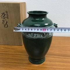 錆銅製　花瓶 骨董 アンティークの画像