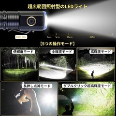 LED 懐中電灯 超小型 軽量 ハンディライトTypeC急速充電 防災グッズの画像