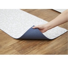 グレー　ダマスク　ロング　キッチンマットの画像