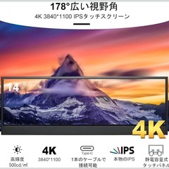 開封済み 新品 wisecoco 14インチ  モニター 4K タッチパネルの画像